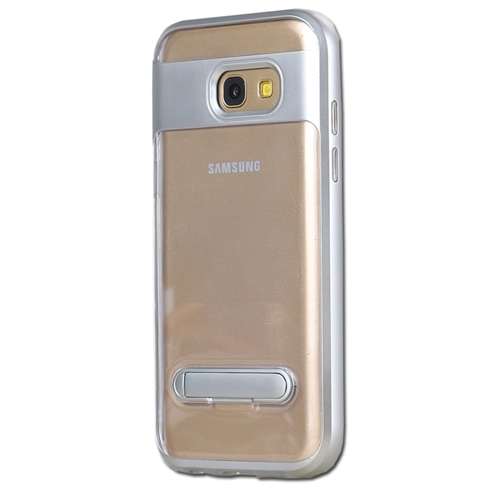 For Samsung Galaxy J5 2016 J510 Transparent TPU Case With Stander Silver-www.firsthelptech.ie