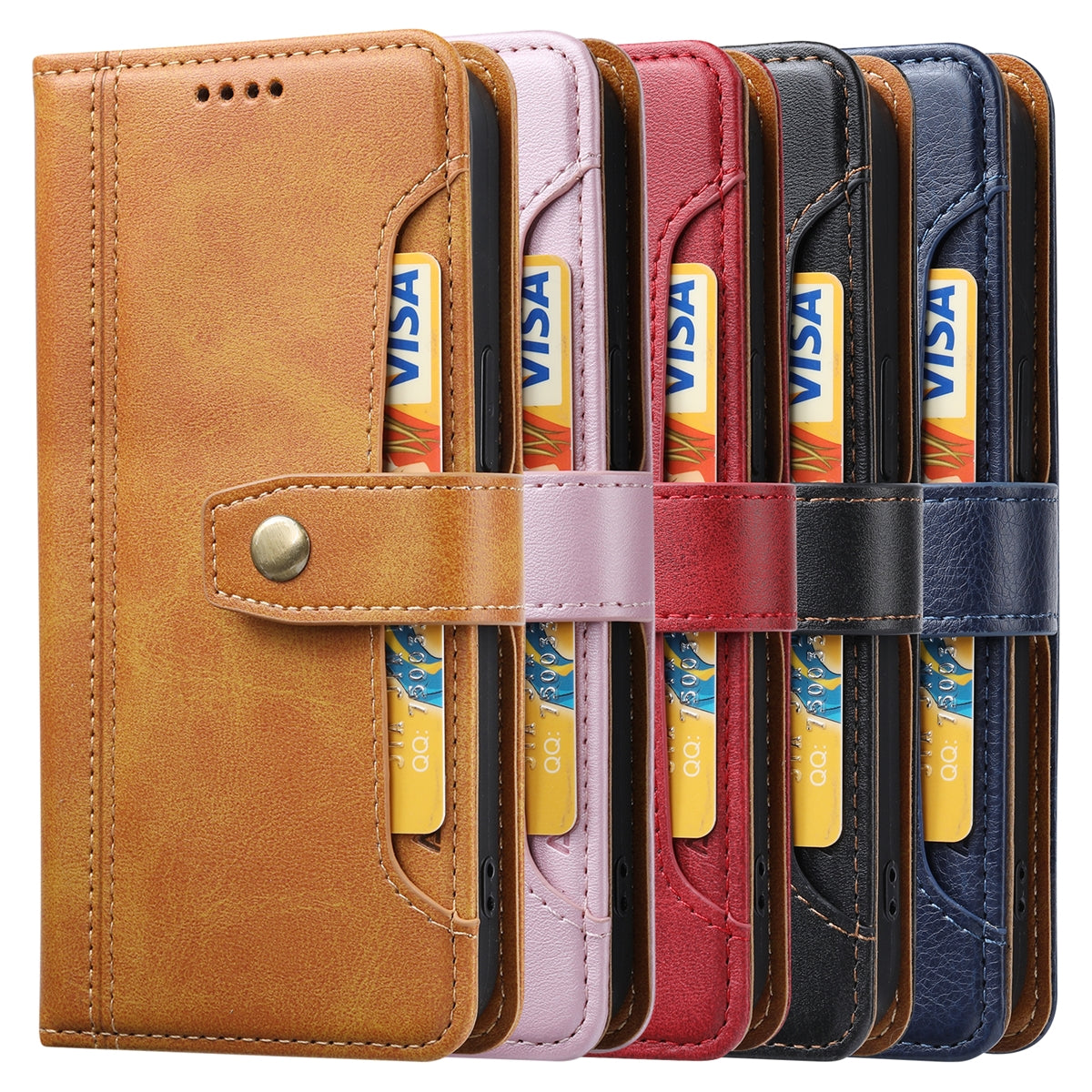 For Samsung Galaxy S10 Plus Stitched Card Slots Premium Aokus Wallet Case Blue-www.firsthelptech.ie