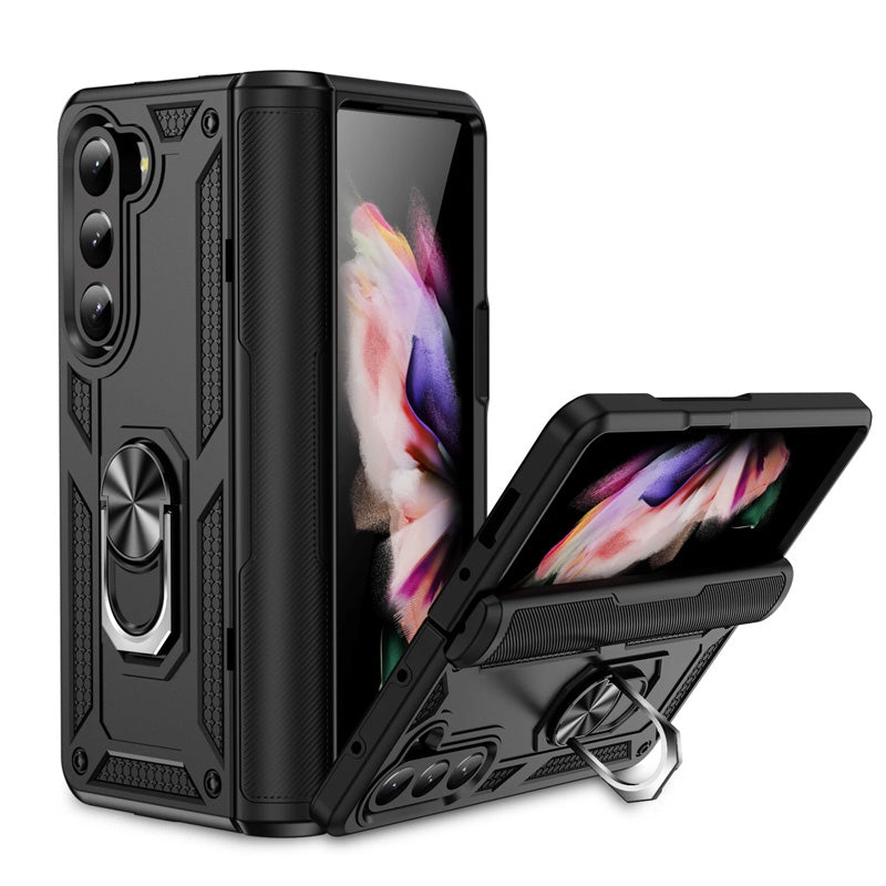 For Samsung Galaxy Z FOLD 6 5G Magnetic Car Mount Protective Ring Holder Case Black