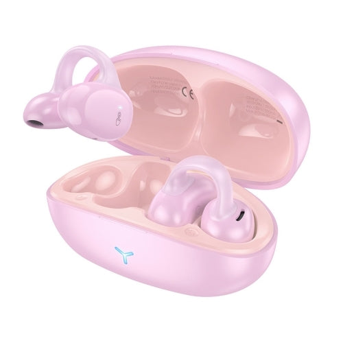 Hoco EW57 Auspicious Clip-On True Wireless BT Headset Pink Fluff-www.firsthelptech.ie