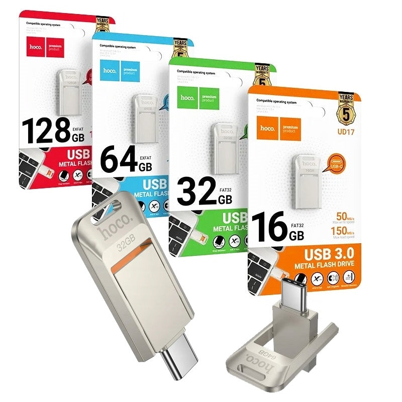 Hoco UD17 Smart USB3.0 Type-C Rotating USB Flash Drive 16GB