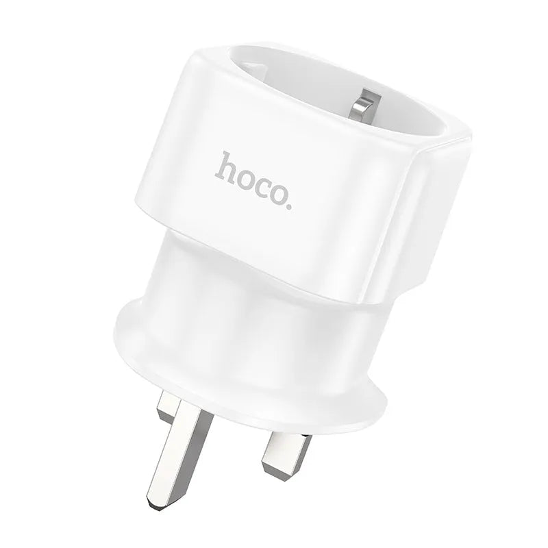 Hoco AC20B Direct UK To EU Travel Adapter 3250W White