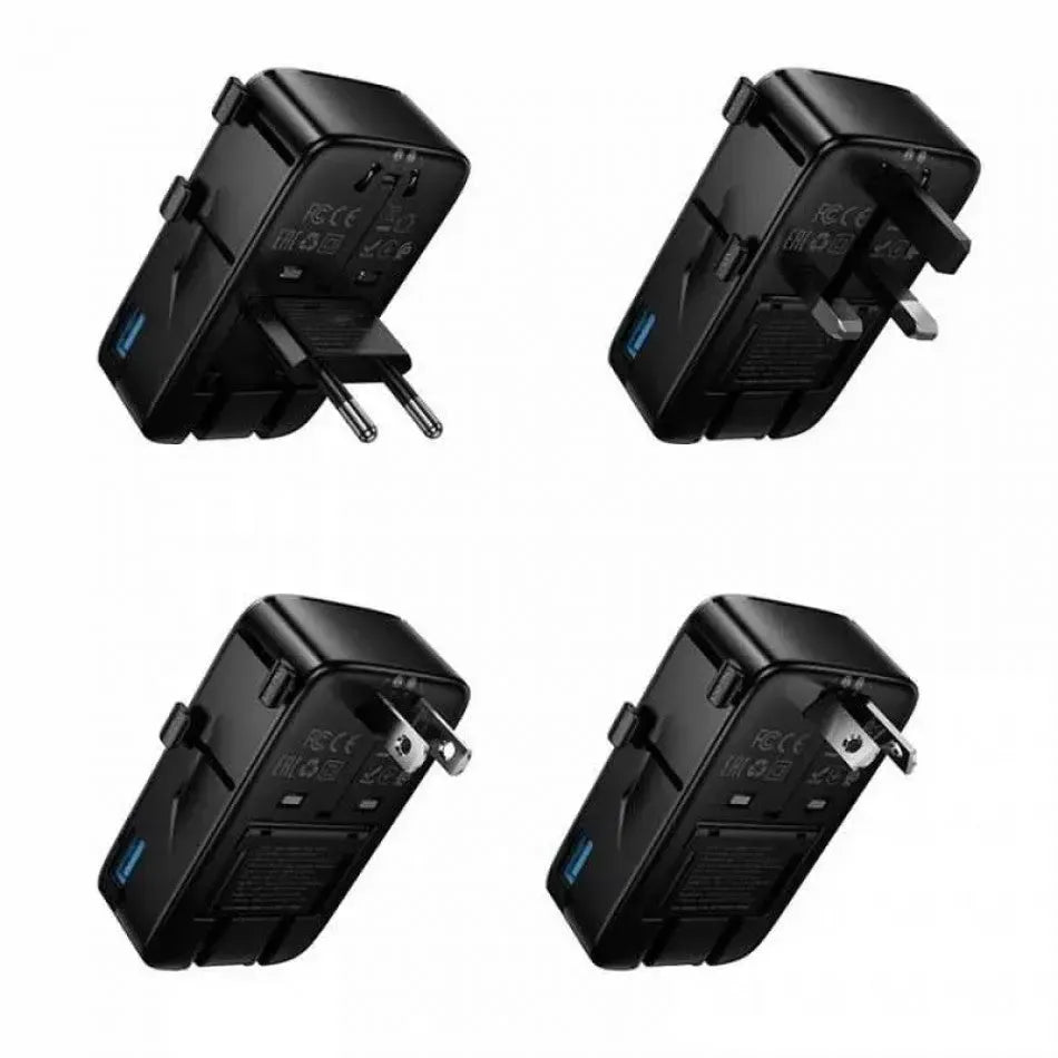 Hoco AC35 Changer 3-Port 2C1A Universal Ultra-Thin Conversion Charger 15W Black
