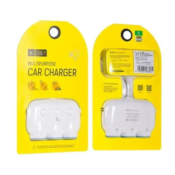 Hoco C1 Multi Purpose 4-In-1 Car Fast Charger White