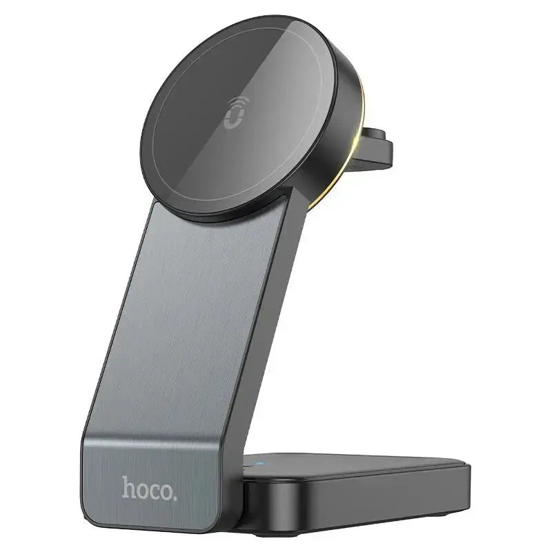 Hoco CQ3 Noble Foldable 3-In-1 Magsafe Wireless Fast Charger Black