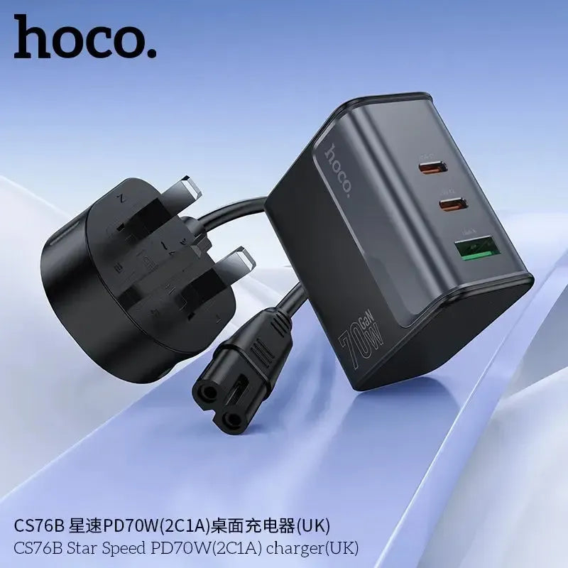 Hoco CS76B Star Speed PD70W 2C1A Charger Black