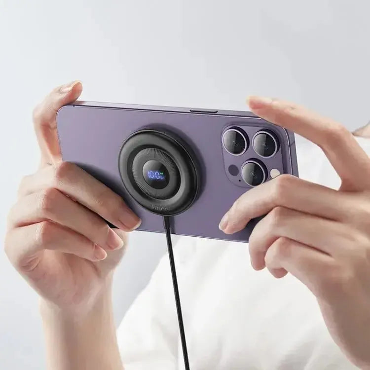 Hoco CW61 Phantom Magnetic Wireless Fast Charger With Digital Display Black