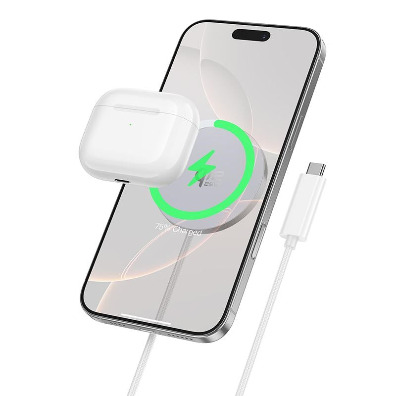 Hoco CW63 Pro Fast Qi2.2 Magnetic Wireless Fast Charger 25W White