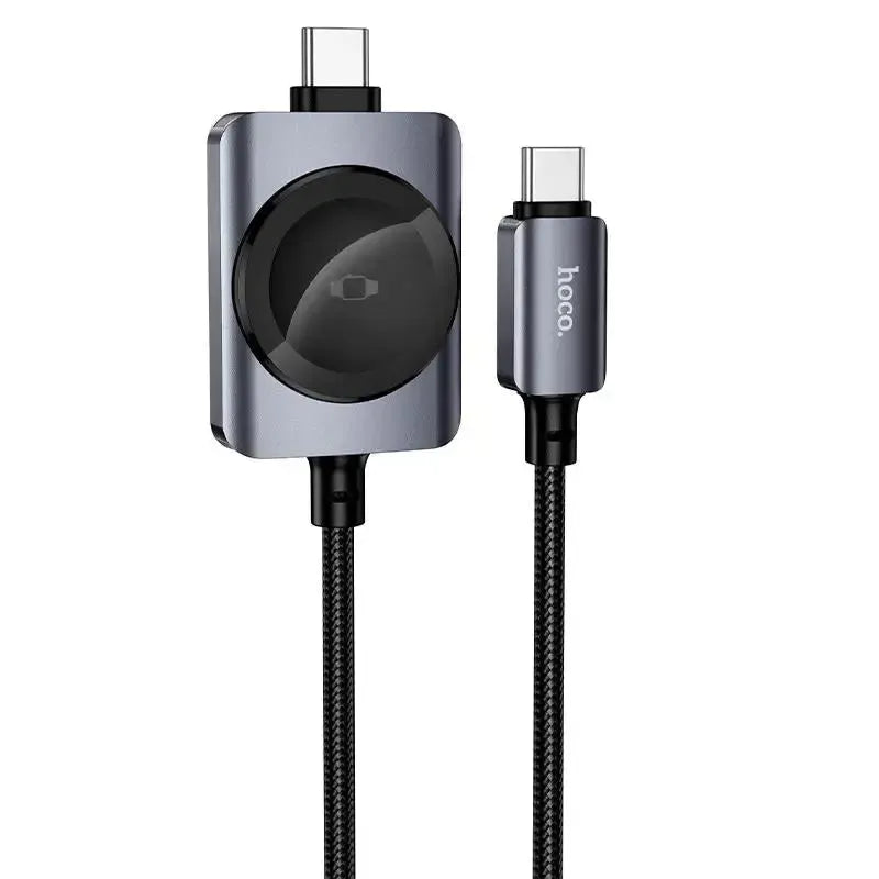 Hoco CW66 C-C & iWatch 2-In-1 Charging Cable 100W 1.2M Black