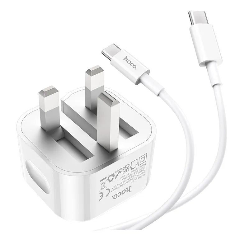 Hoco DC91 Folding Charger Set C To C PD20W White