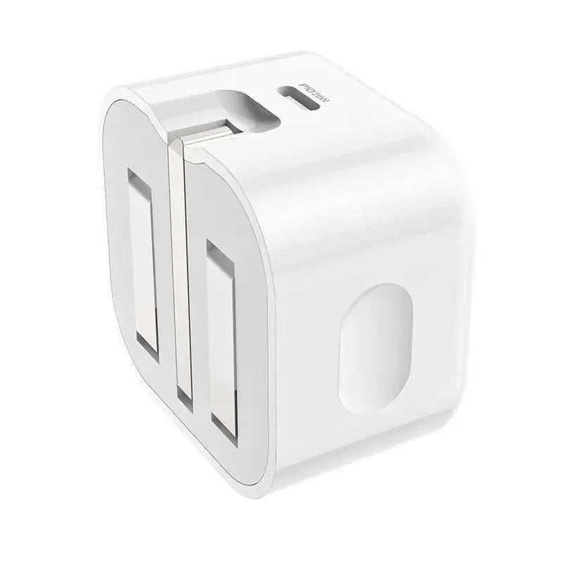 Hoco DC91 Folding Charger Set (Cto iP) PD20W White