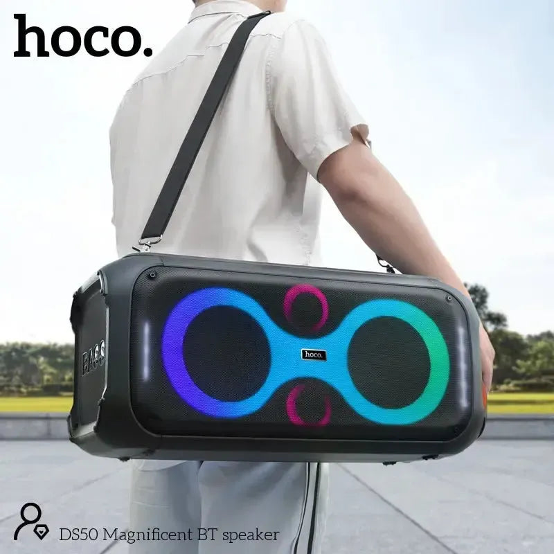 Hoco DS50 Magnificent Dual 6.5" LED BT Heavy Bass Speaker