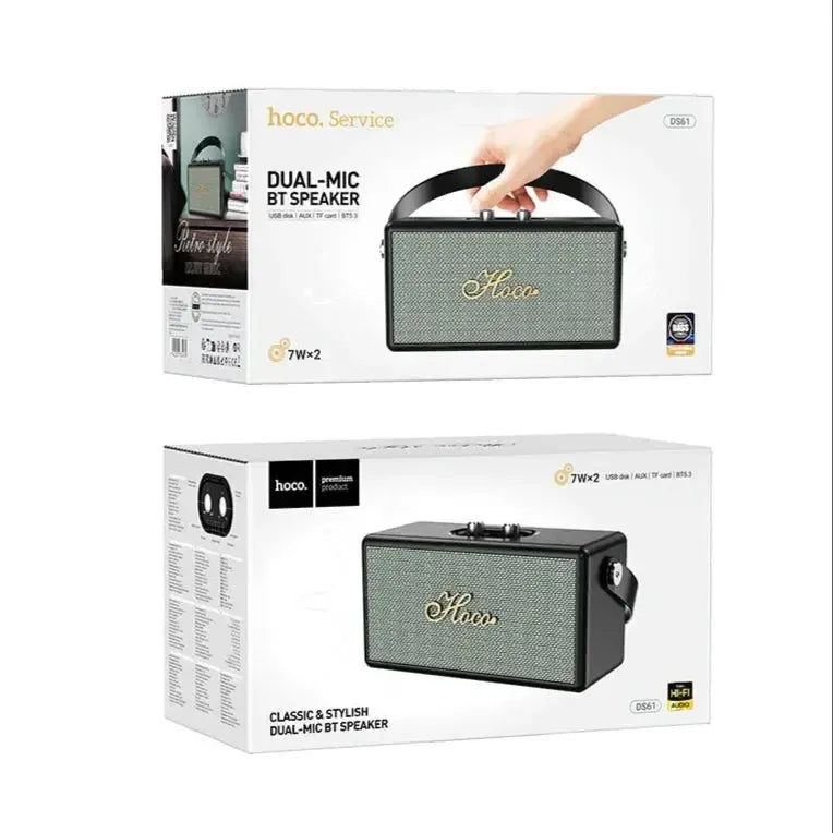 Hoco DS61 Rhyme Marshell Design Retro Leather BT Speaker/Radio Black