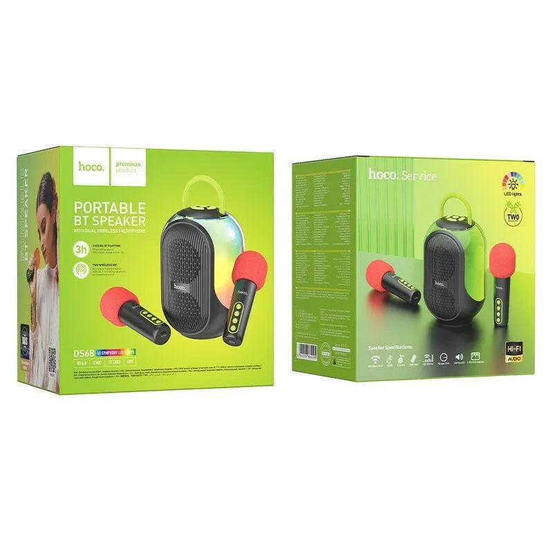 Hoco DS68 Cool RGB BT Speaker With Twin Microphones Black