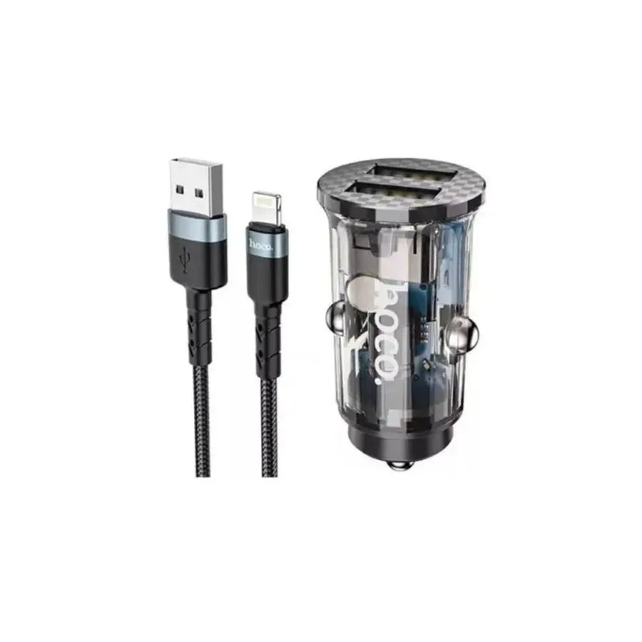 Hoco DZ3 Dual Port Car Charger Set iPhone
