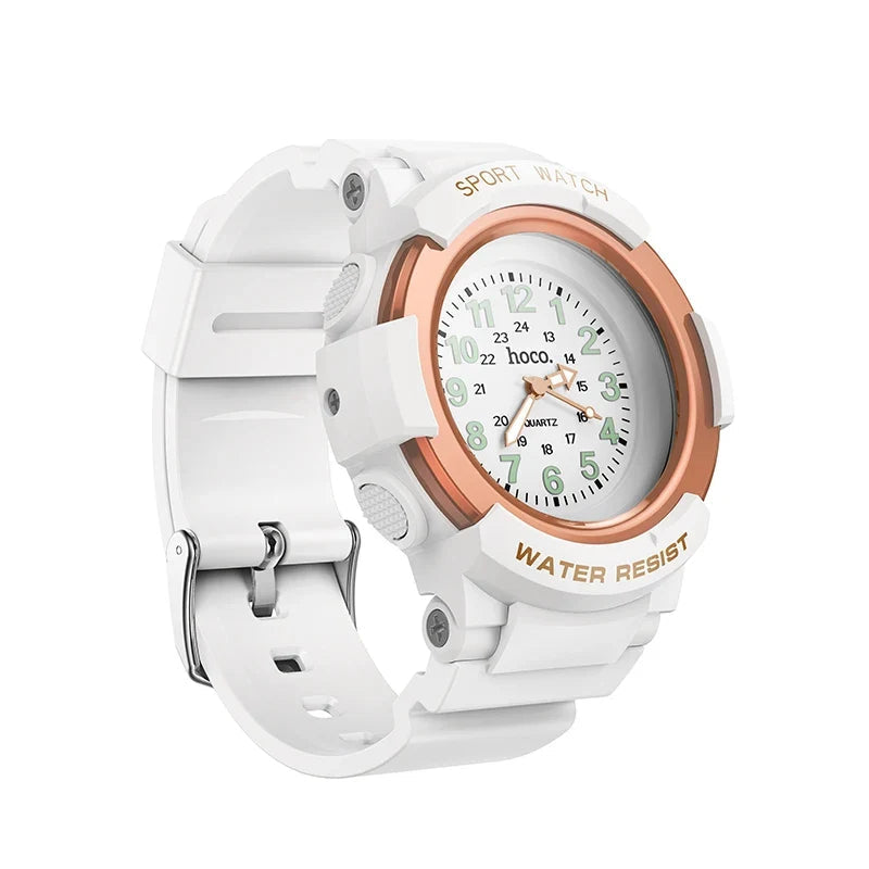 Hoco E112 Kids Quartz Anti-Lost Device Watch White