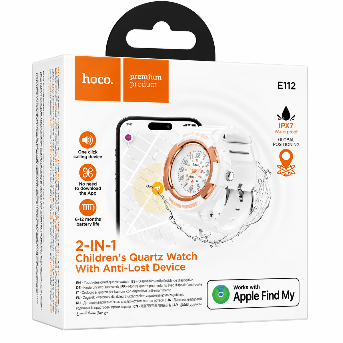 Hoco E112 Kids Quartz Anti-Lost Device Watch White
