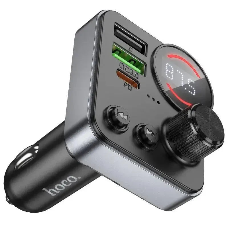 Hoco E86 Alegria 48W Dual Port PD 30W / QC3.0 Car BT FM Transmitter Black
