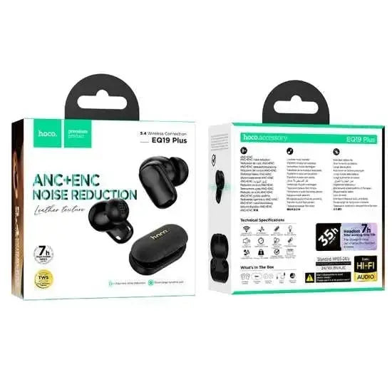 Hoco EQ19 Plus Duke Ⅴ True Wireless ANC+ENC Noise Reduction BT Headset Black