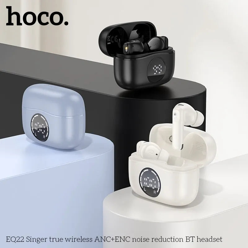 Hoco EQ22 Singer True Wireless ANC+ENC Noise Reduction BT Headset White