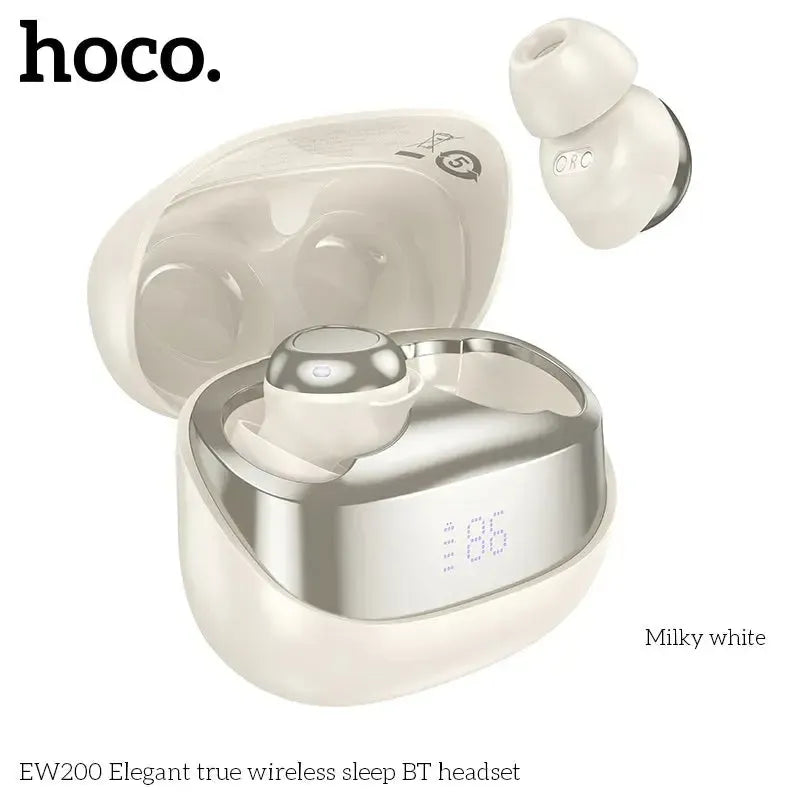 Hoco EW200 Elegant True Wireless Sleep BT Headset Milky White