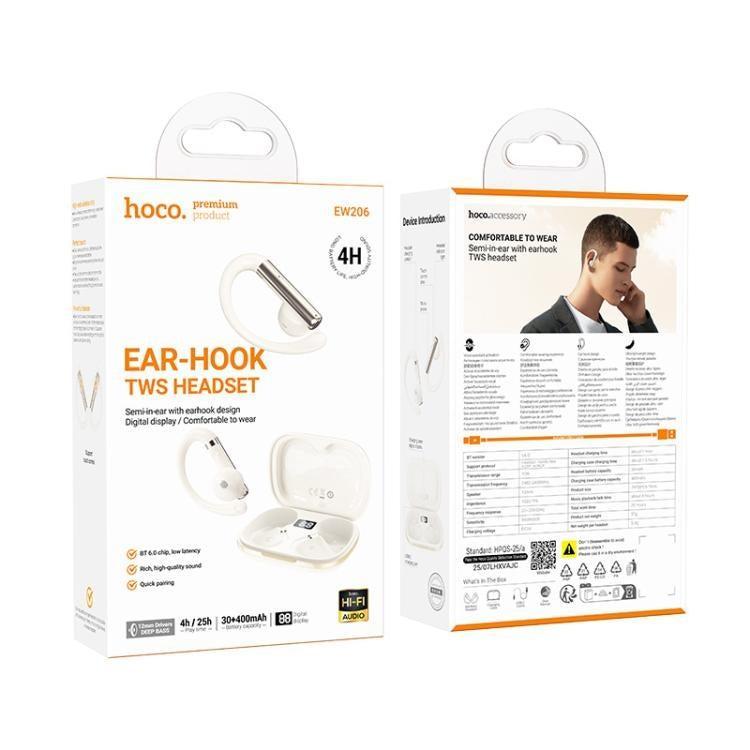 Hoco EW206 Mist Ear-Hook TWS BT Headset White