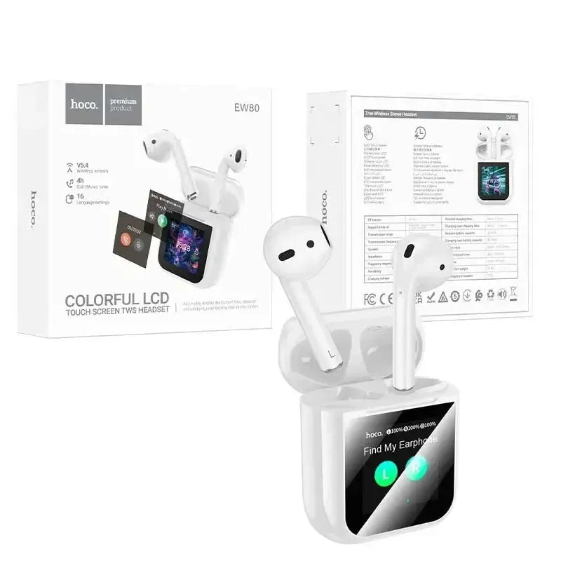 Hoco EW80 Magnificent 2nd Gen TWS Touch Screen BT Headset White