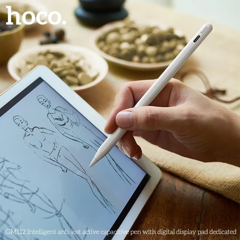 Hoco GM112 Intelligent Anti-Lost Active Capacitive Pen With Side Absorption Stylus Pen White