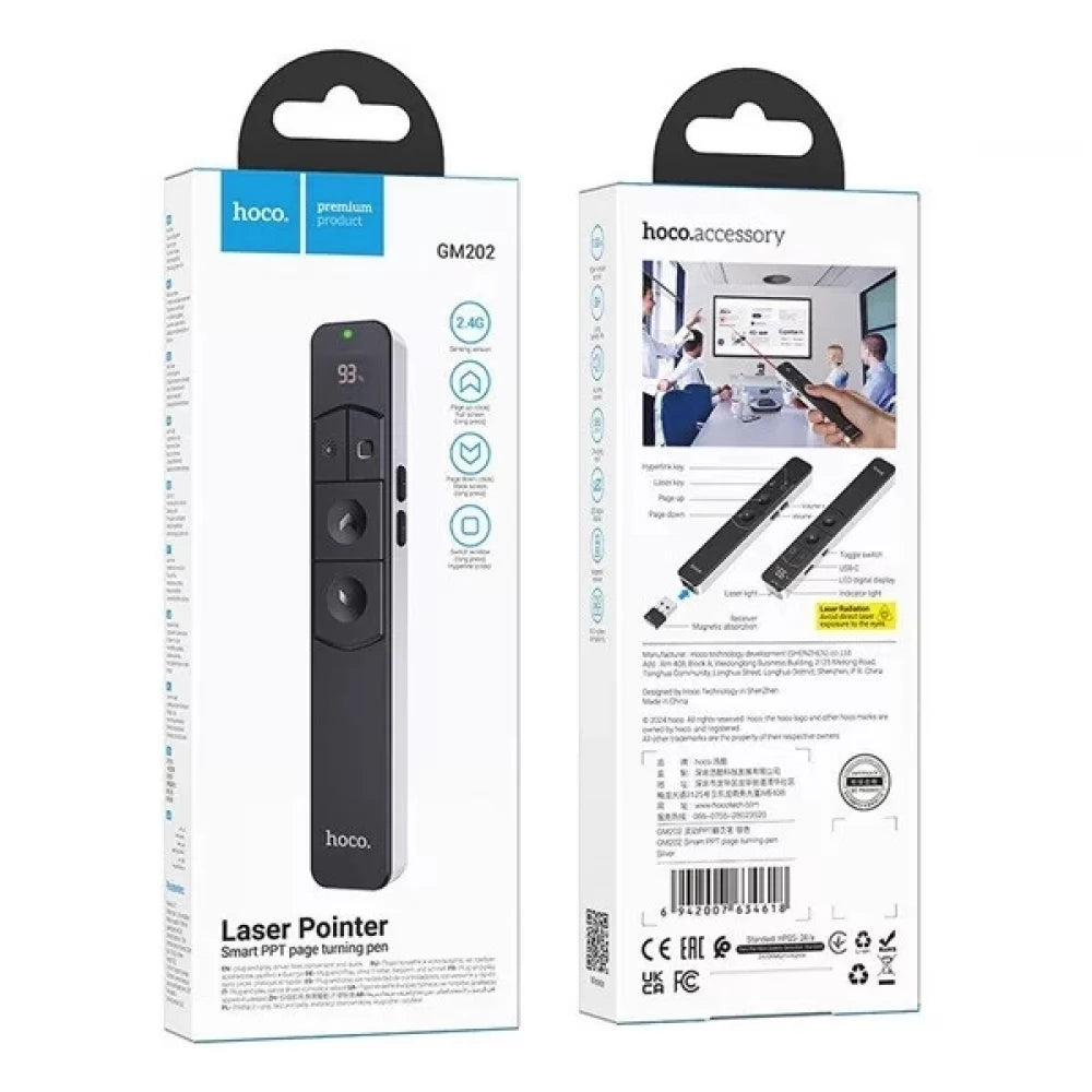 Hoco GM202 Wireless BT Laser Presenter Silver