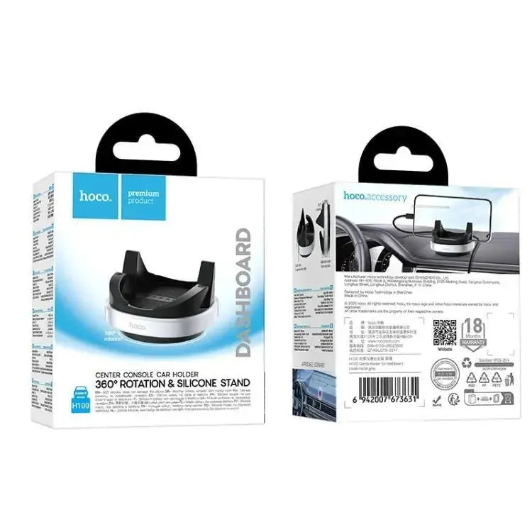 Hoco H100 Gentle Centre Console 360 Degree Holder Gray