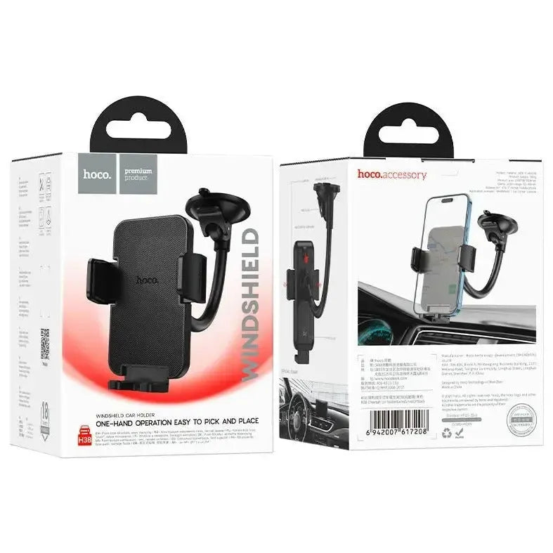 Hoco H38 Cheetah Flexible Windshield Car Holder Black