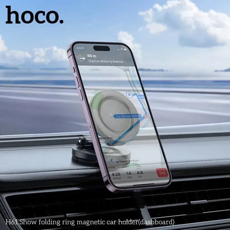 Hoco H61 Show Folding Dash Board Ring Magnetic Car Holder Black