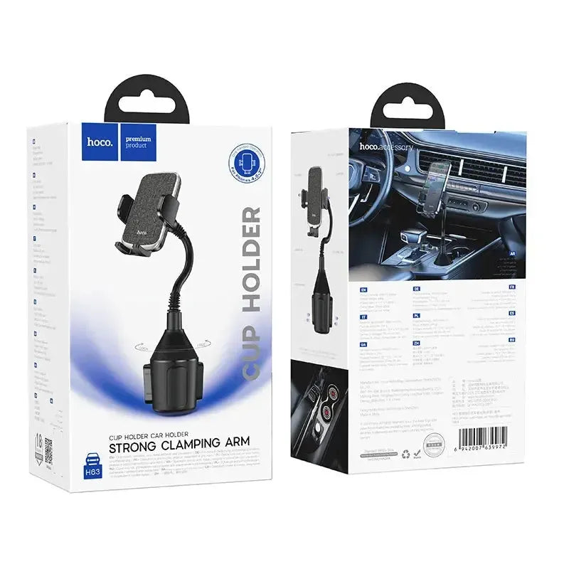 Hoco H63 Utmost Cup Holder Push-Type Car Mount Car Holder Black
