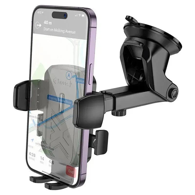 Hoco H65 Gamble Centre Console Dash & Glass One-Button Car Holder Black