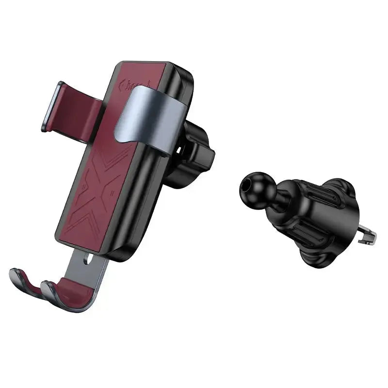 Hoco H70 Gravity Air Outlet One Key Lock Car Holder Black & Red