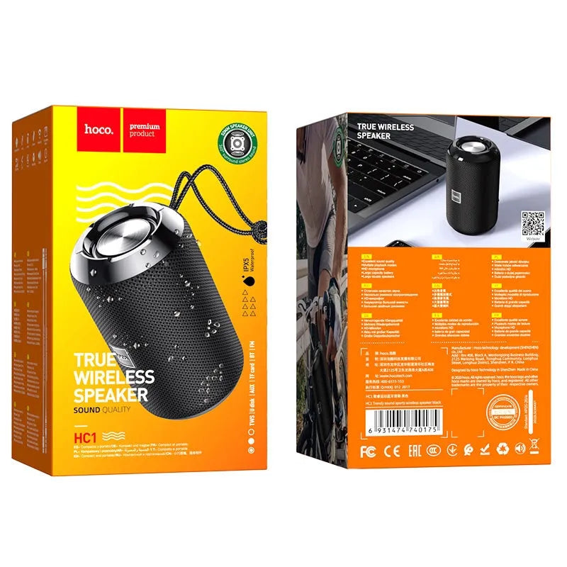 Hoco HC1 Trendy Sound BT V5.0 Wireless Bluetooth Speaker Black
