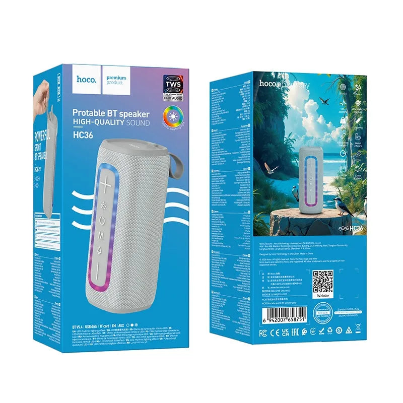 Hoco HC36 Brocade Sports Portable High Quality BT Speaker Gray