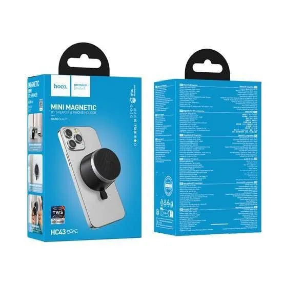 Hoco HC43 Mini Magnetic BT Speaker & Phone Holder Black