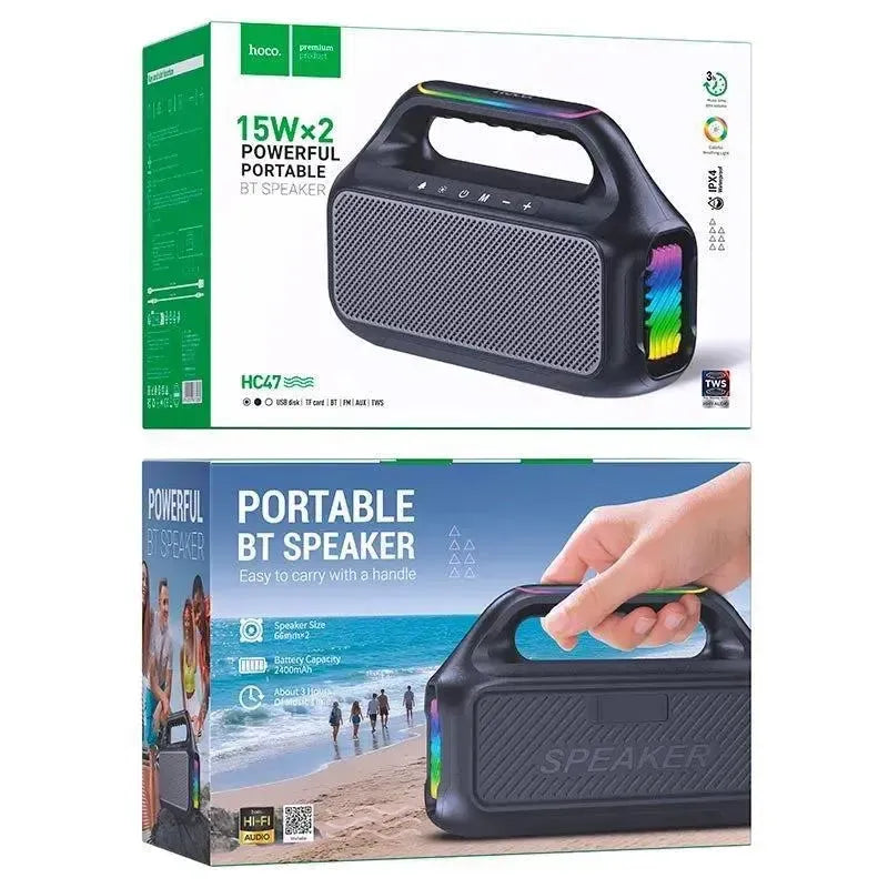 Hoco HC47 Delight Portable Side RGB BT Speaker 30W Black