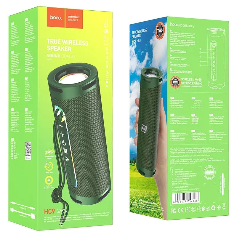 Hoco HC9 Dazzling Portable Pulse Sports Bluetooth Speaker Green