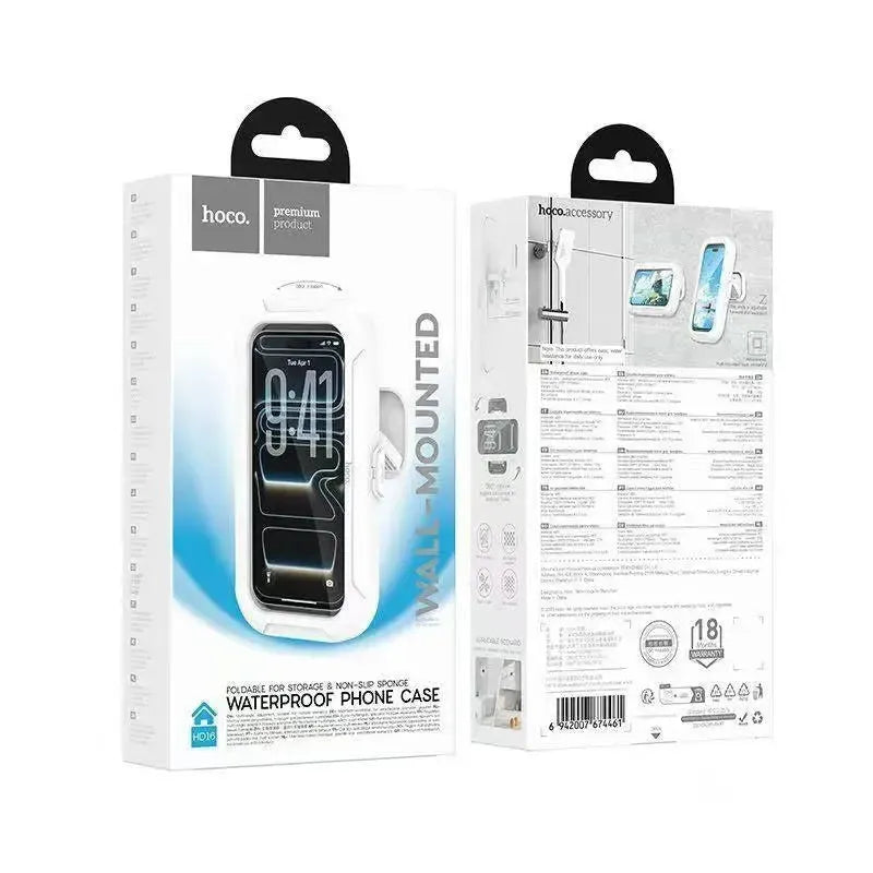 Hoco HD16 Wave Waterproof Wall Mounted Phone Case White