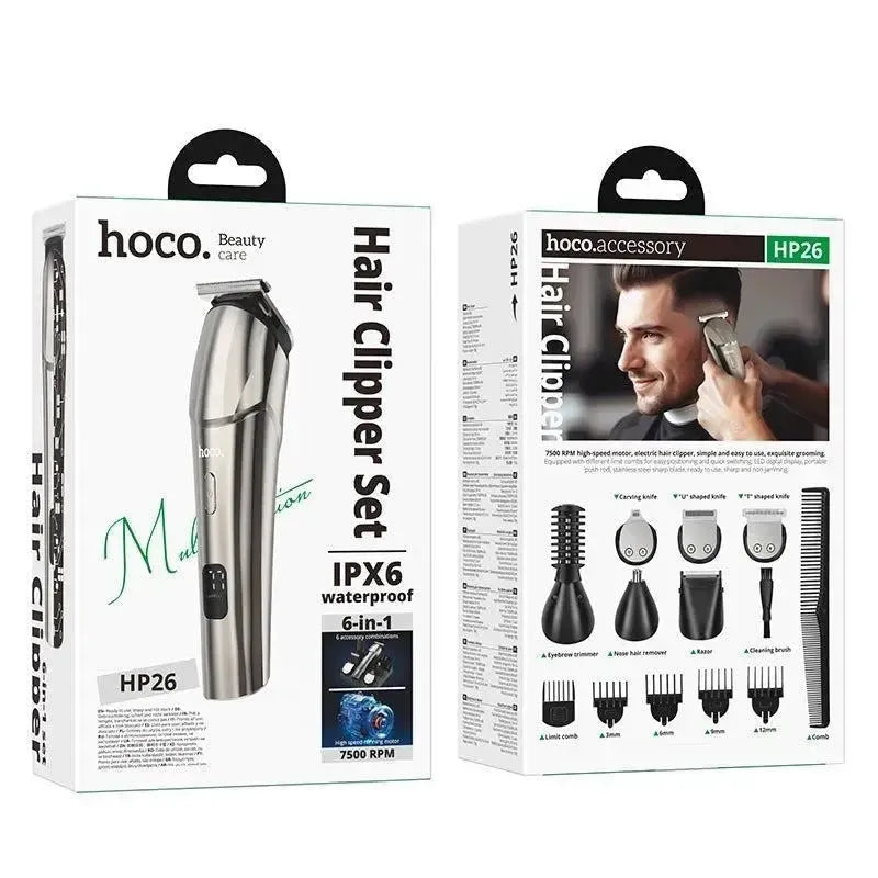 Hoco HP26 Multi-Function Electric Clipper Grooming Set Gray