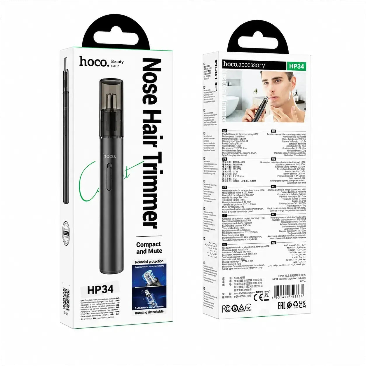 Hoco HP34 Electric Portable Nose Hair Trimmer Black
