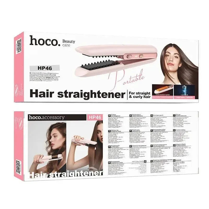 Hoco HP46 Explicit Portable Electric Hair Straightener Pink