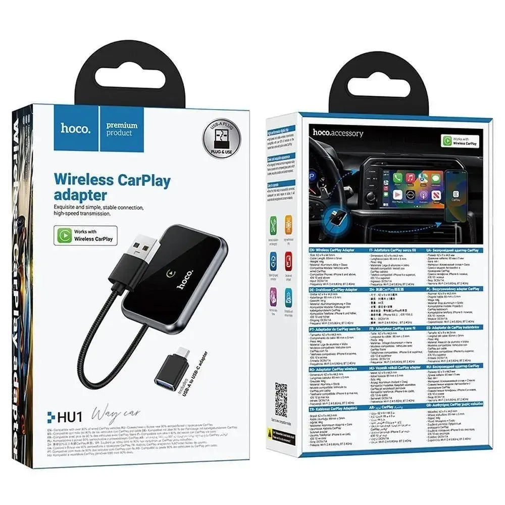 Hoco HU1 Wireless Car Play Adapter Black