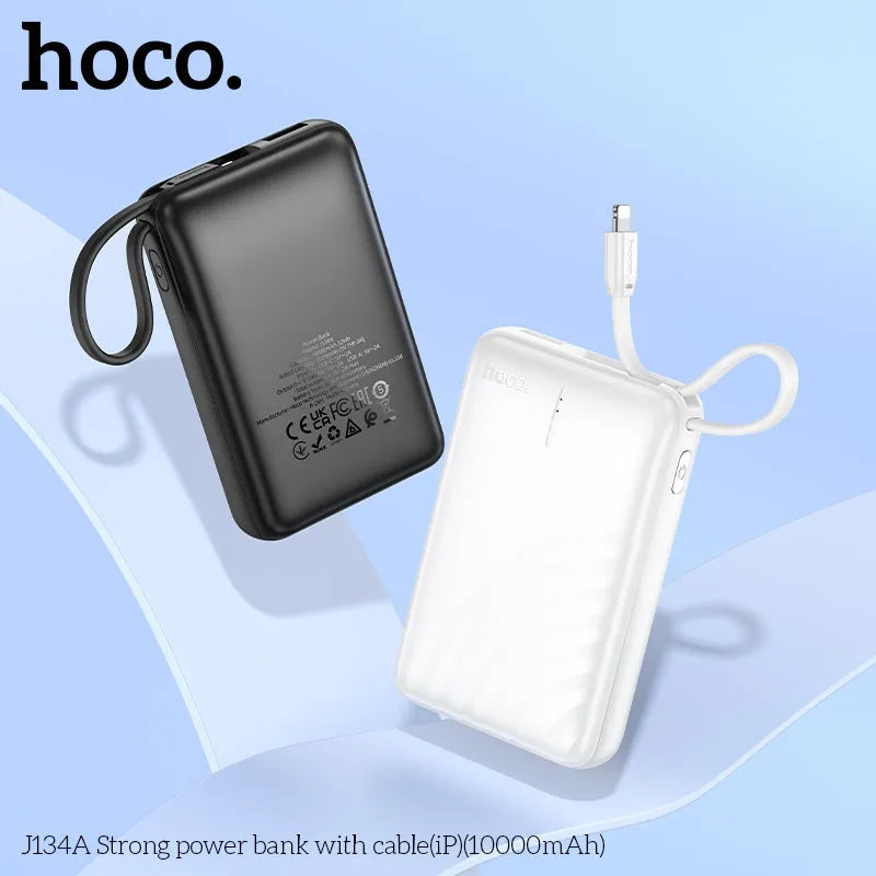 Hoco J134A Strong Power Bank with Cable iP 10000mAh Black