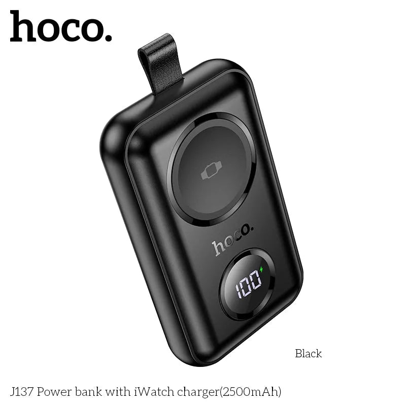 Hoco J137 iWatch Pocket Power Bank with Type-C Output 2500mAh Black
