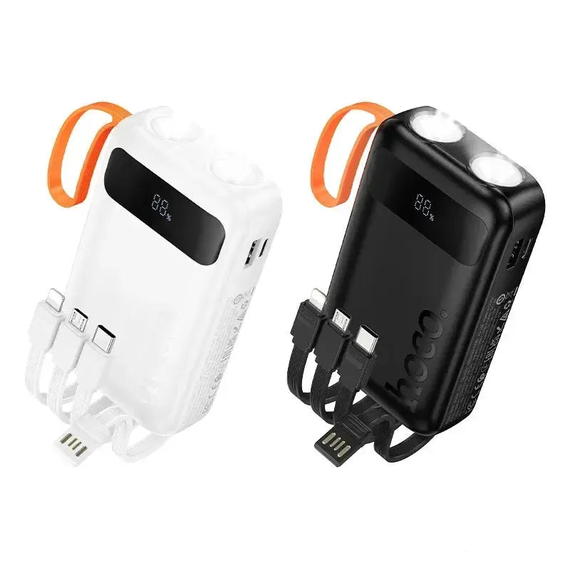 Hoco J151 Spirit Dual Lighting 4 Cable Power Bank 10000mAh Black