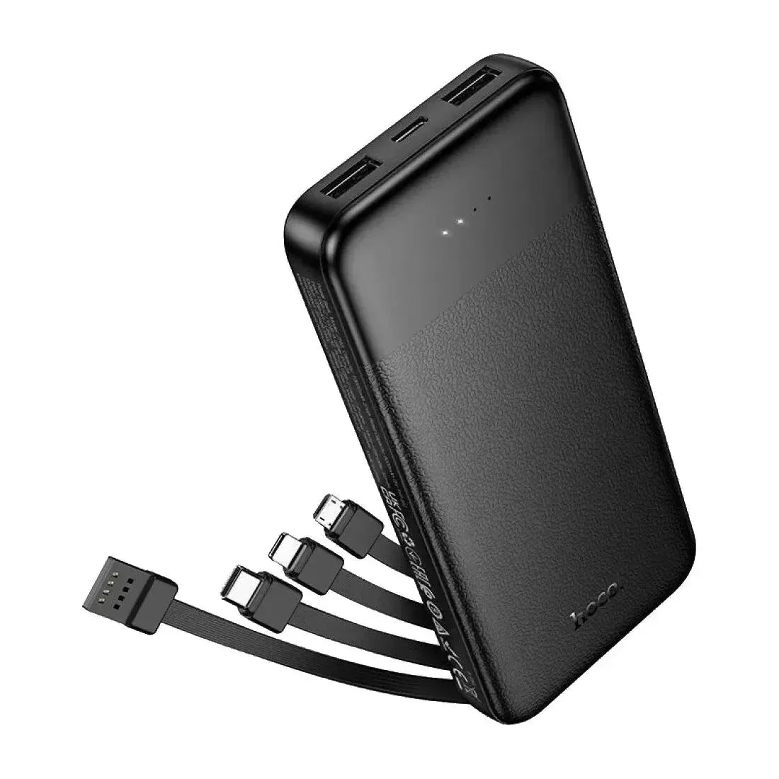 Hoco J163 Wonderful 5 Output Power Bank With 4 Cables 10000mAh Black