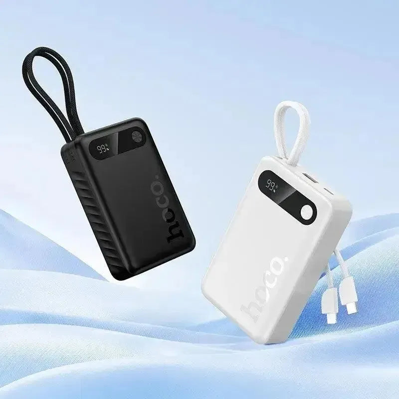 Hoco J171A Edge 22.5W PD 20W Power Bank With Type-C & Lightning Cables 20000mAh White